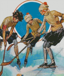 Women Playing Hockey Diamond Painting