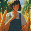 Anime In A Corn Field Diamond Painting