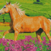 Brown Horse And Flowers Diamond Painting