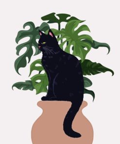 Cat And Plant Diamond Painting