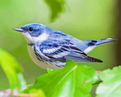 Cerulean Warbler On Tree Diamond Painting