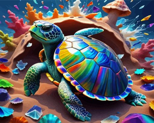 Colorful Sea Turtle Diamond Painting