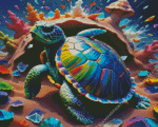 Colorful Sea Turtle Diamond Painting