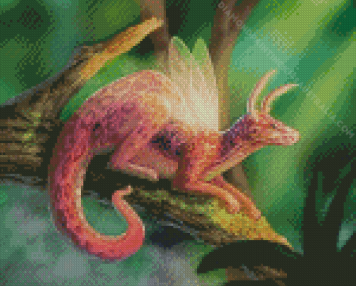 Fairy Dragon On Tree Diamond Painting