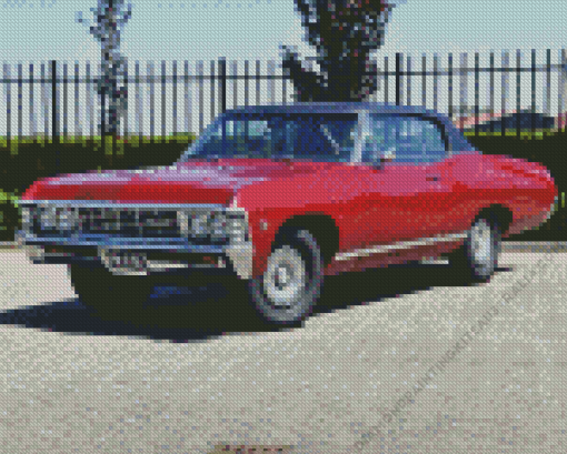 Red 67 Chevrolet Diamond Painting