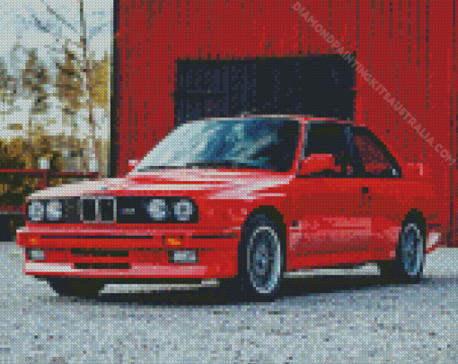 Red Bmw E30 Diamond Painting