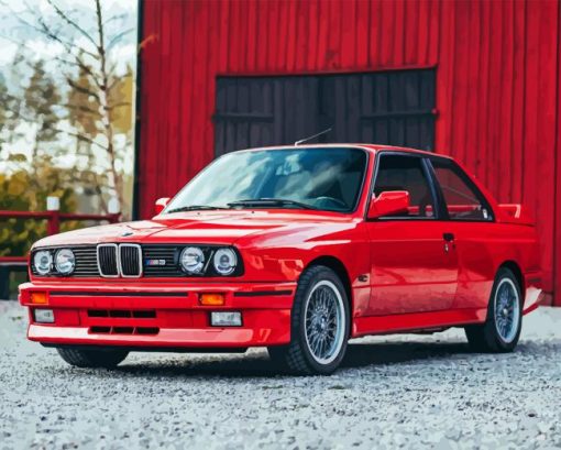 Red Bmw E30 Diamond Painting