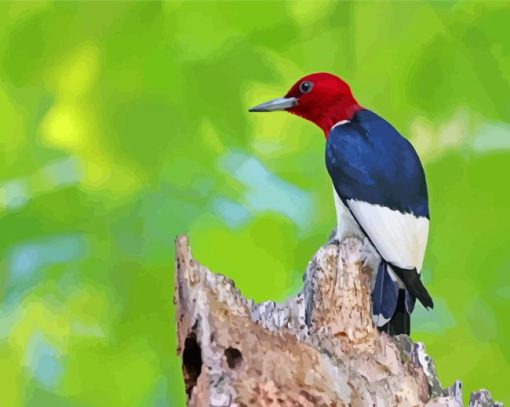 Red Headed Woodpecker Diamond Painting