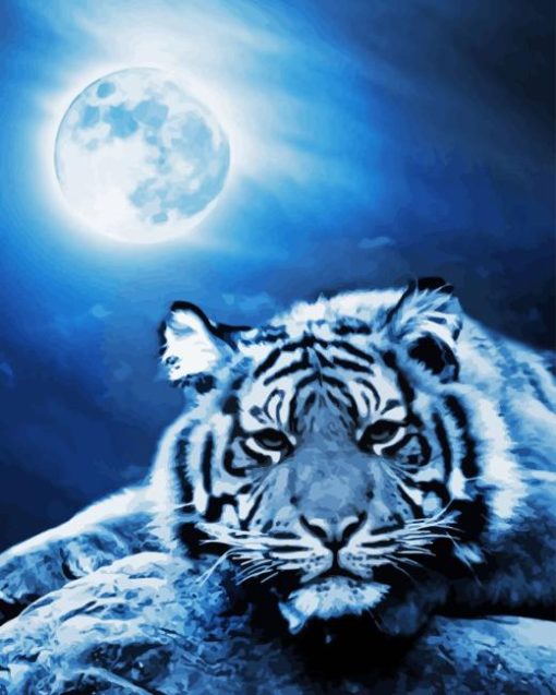 Tiger And Moon Diamond Painting