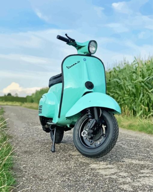 Vespa Scooter Diamond Painting