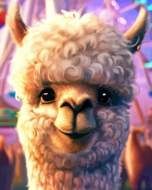 Alpaca Smiling Diamond Painting