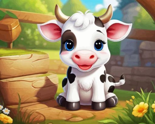 Baby Cow Diamond Painting