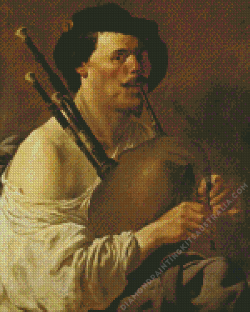 Bagpipe Man Diamond Painting