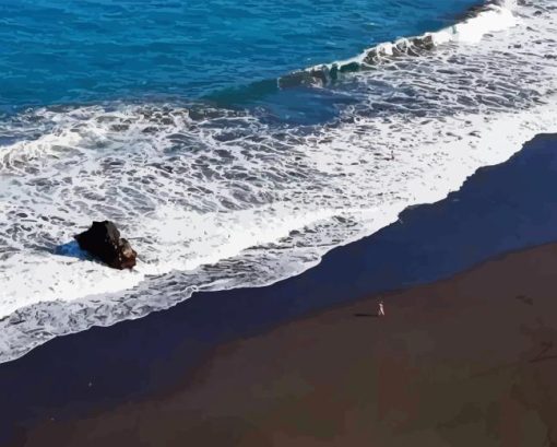 Black Sand Beach Diamond Painting