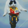 Cat on Motorcycle Diamond Painting
