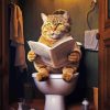 Cat Sit On Toilet Diamond Painting