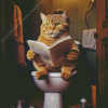 Cat Sit On Toilet Diamond Painting