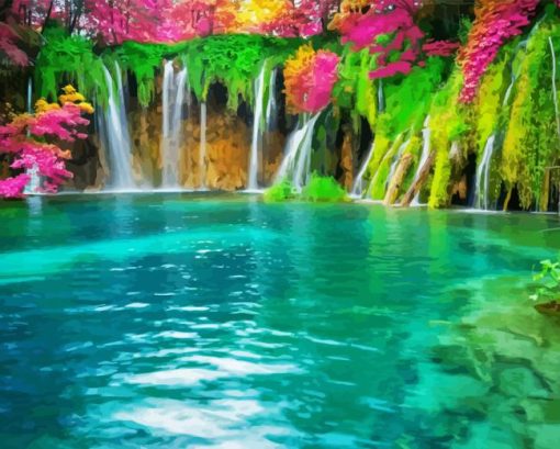 Croatia Waterfall Diamond Painting