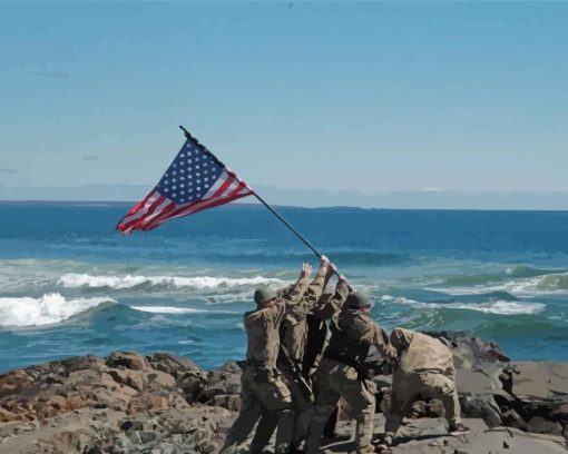 Flag Raising Iwo Jima Diamond Painting