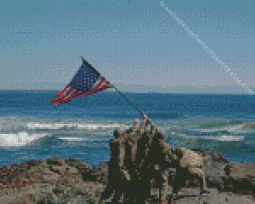 Flag Raising Iwo Jima Diamond Painting