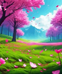 Forest Pink Tree Diamond Painting