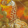 Giraffe and Sunflower Diamond Painting