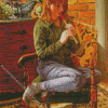 Girl Playing Penny Whistle Diamond Painting