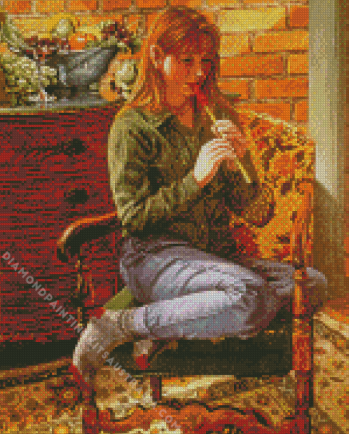 Girl Playing Penny Whistle Diamond Painting