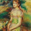 Girl With A Basket Of Flowers Diamond Painting