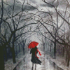 Girl With Red Umbrella Diamond Painting