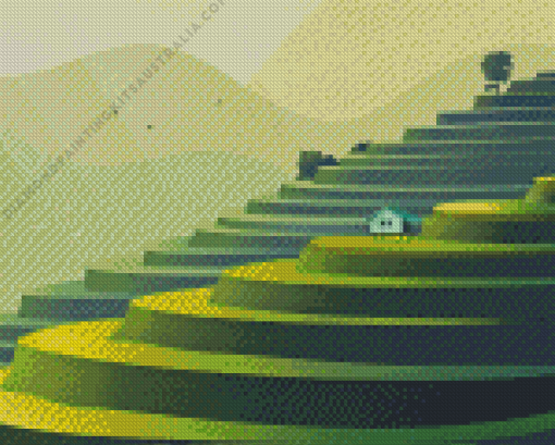 Illustration Rice Terraces Diamond Painting