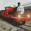 James The Red Engine Diamond Painting