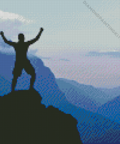 Man in a Mountain Silhouette Diamond Painting