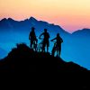 Mountain Bikers Silhouette Diamond Painting