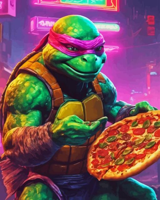Ninja Turtles Eating Pizza Diamond Painting