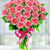 Pink Rose Flower Vase Diamond Painting