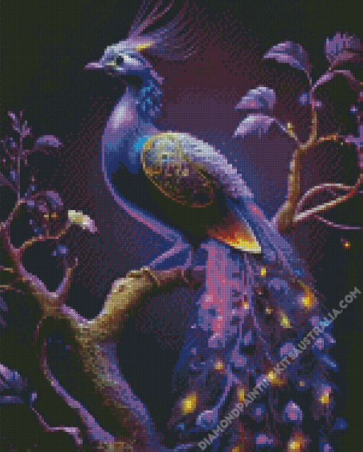Purple Peacock Diamond Painting