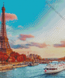 Seine River Eiffel Tower Diamond Painting