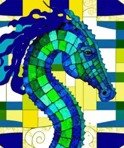 Stained Glass Seahorse Diamond Painting