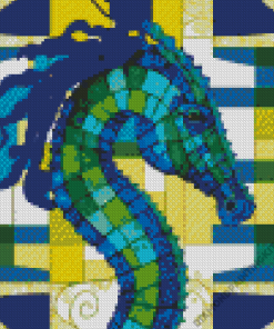 Stained Glass Seahorse Diamond Painting