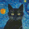 Starry Night Cat Diamond Painting