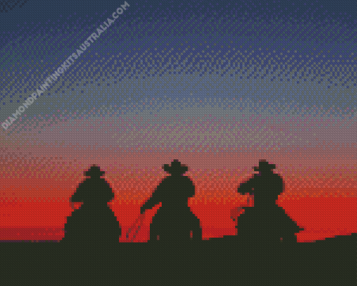 Western Cowboys Silhouette Diamond Painting