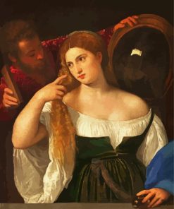 Woman with a Mirror by Tiziano Diamond Painting