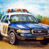 Abstract Police Car Diamond Painting