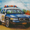 Abstract Police Car Diamond Painting
