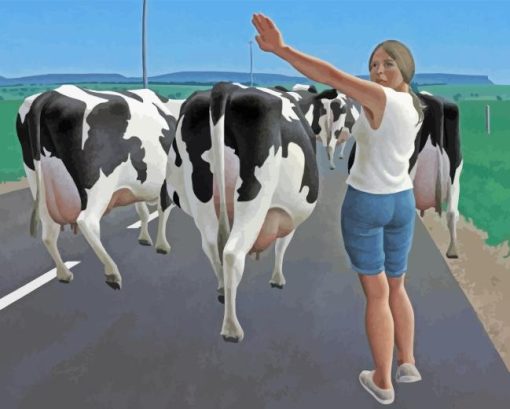 Alex Colville Stop For Cows Diamond Painting