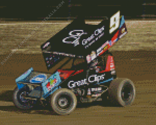 Black Sprint Car Diamond Painting