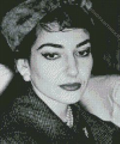 Black and White Maria Callas Diamond Painting