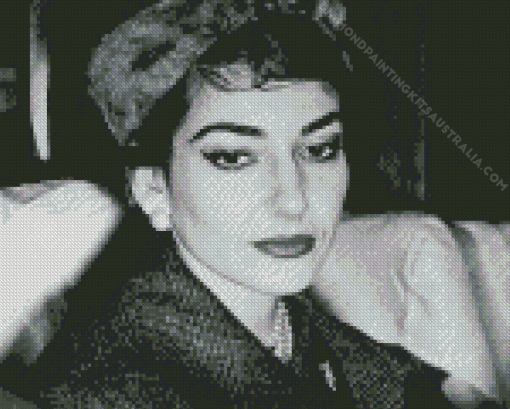 Black and White Maria Callas Diamond Painting