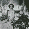 Black and White Princess Margaret Diamond Painting